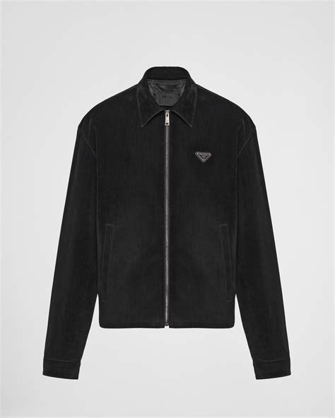 prada black velvet jacket|Black Single.